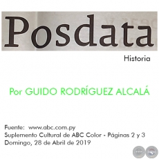  POSDATA - Por GUIDO RODRGUEZ ALCAL - Domingo, 28 de Abril de 2019